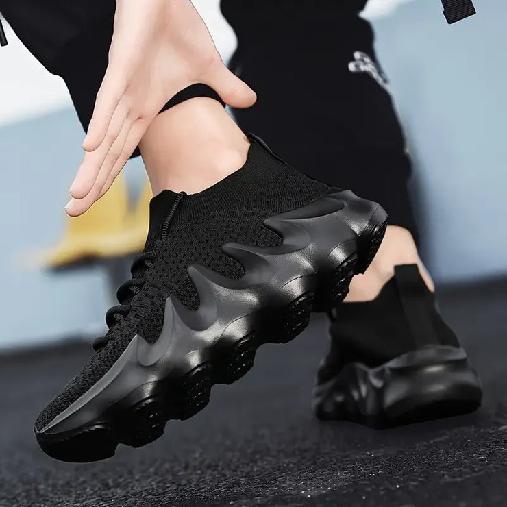 Herre Ensfargede, trendy slip-on-plattformsko