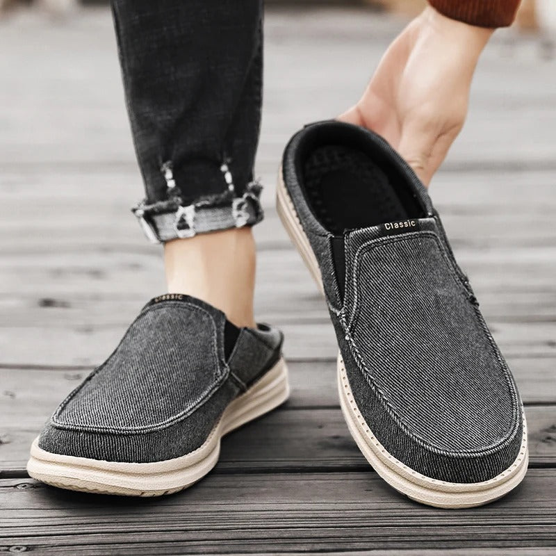 Denim Mule Slip-Ons