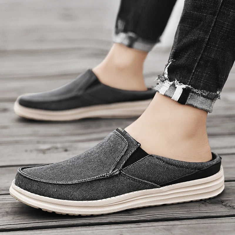 Denim Mule Slip-Ons